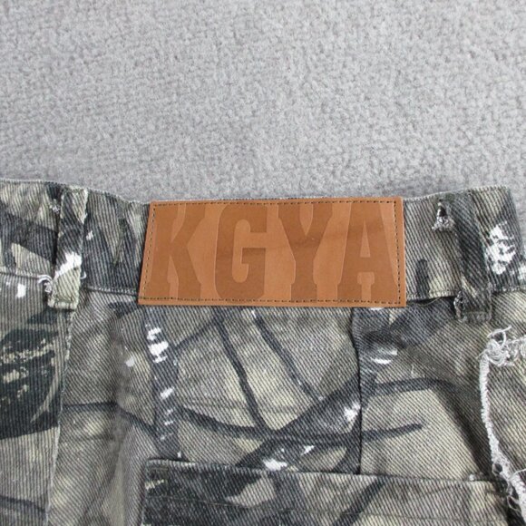 KGYA Camo Pants Womens Small Boyfriend Cargo Y2K Baggy Utility AOP Straight Leg - Picture 5 of 13